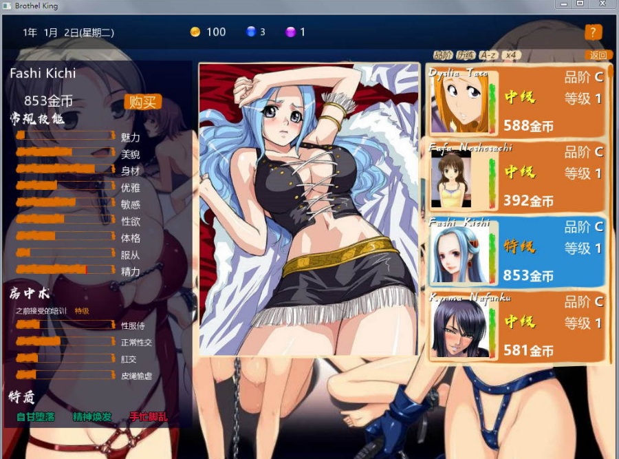 经营SLG/动态青楼之王~BrothelKing精翻汉化作弊版+攻略 11G