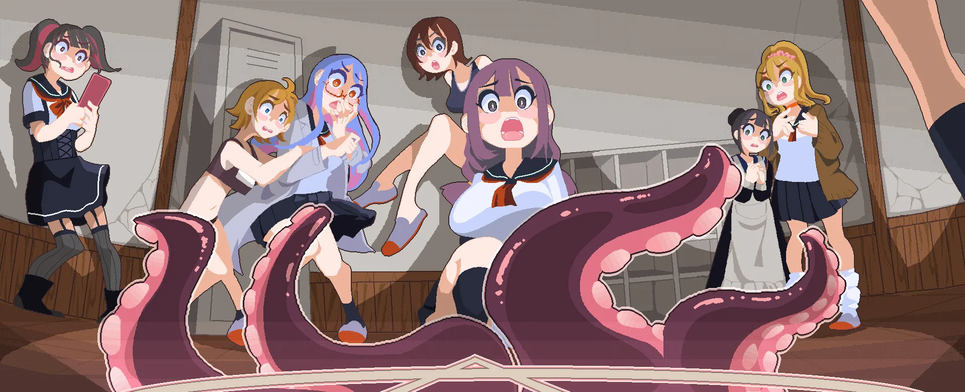 【PC/动态/ACT/官方日文】触手少女狩猎～在废弃学校里颤抖～   ---触手ガールズハント～廃校でイグイグ～