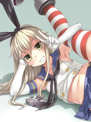開脚島風 (高解像度) (艦隊これくしょん -艦これ-) [無修正]