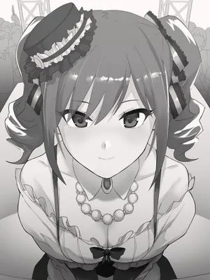 蘭子のグレースケールCG (アイドルマスター シンデレラガールズ)