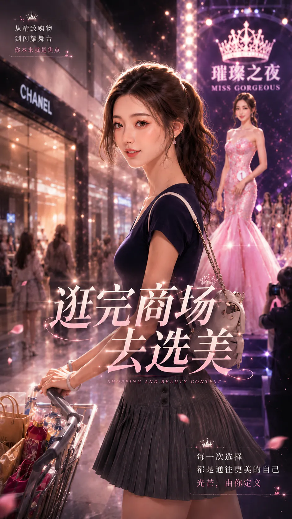 逛完商场去选美
